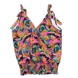 Buckle Willow & Root floral surplice tank blouse XS abstract multicolor V neck
